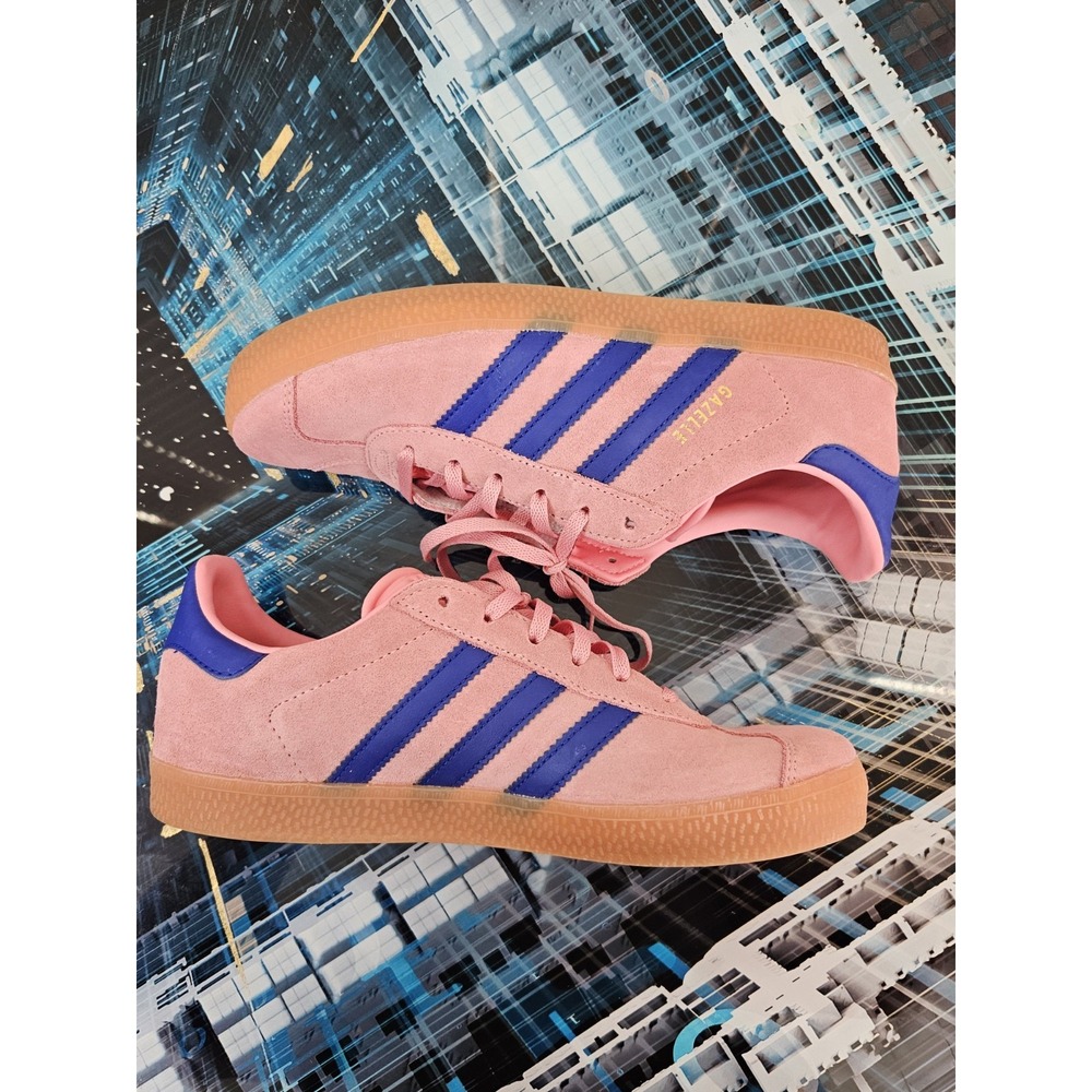 Adidas Gazelle J 'Semi Pink Spark Lucid Blue' kids' Size 5.5 IG9153 - Picture 5 of 10